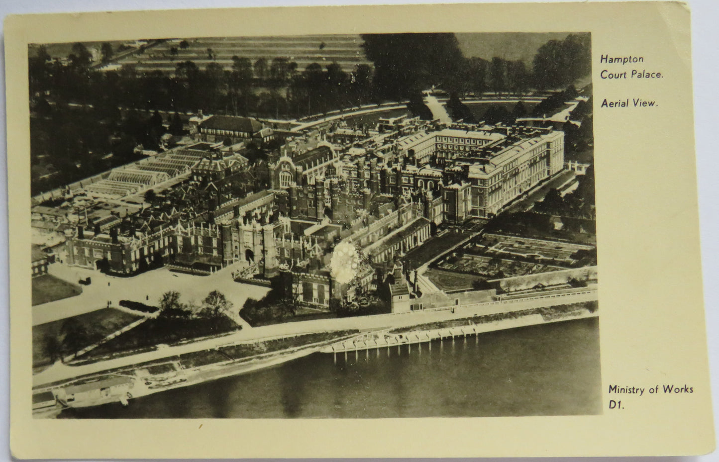 Vintage Postcard of Hampton Court Palace, Aeriel View