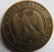 Load image into Gallery viewer, 1856-K France Napoleon III 10 Centimes Coin
