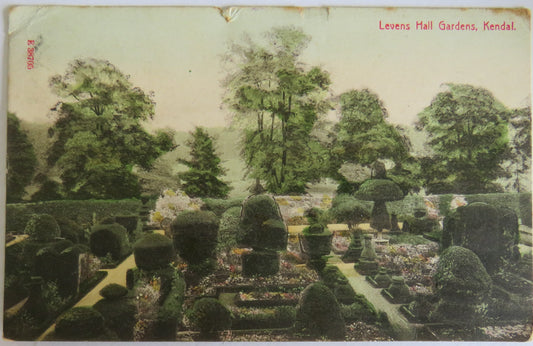 Vintage Postcard of Levens Hall Gardens, Kendal 1903