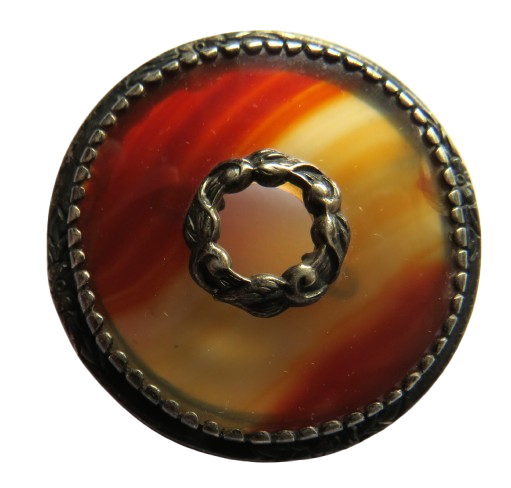 Vintage Scottish Agate & Silver Brooch (Pin Missing)