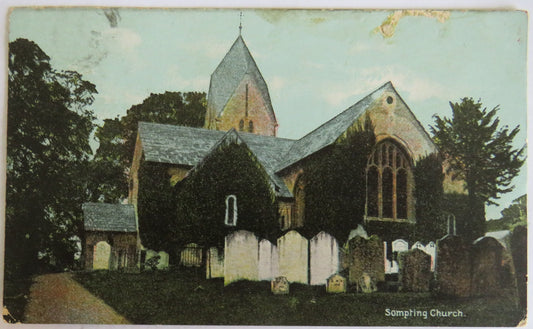 Vintage Postcard Of Sompting Church