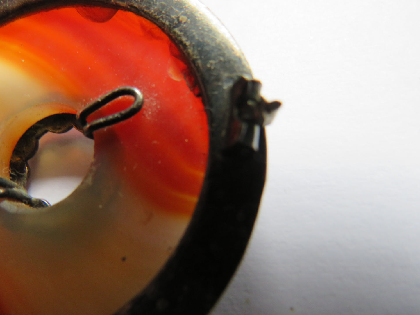 Vintage Scottish Agate & Silver Brooch (Pin Missing)