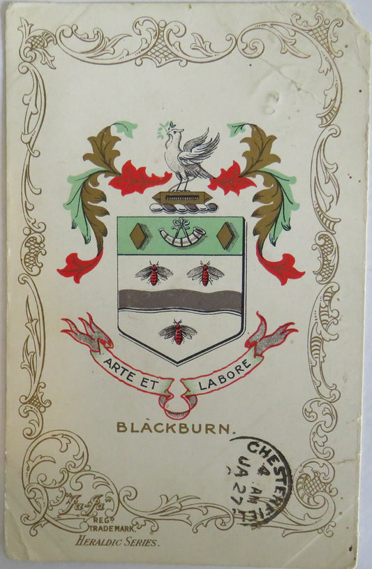 Vintage Postcard Of Blackburn 1905, Coat of Arms