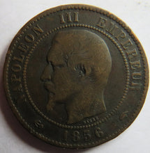 Load image into Gallery viewer, 1856-A France Napoleon III 10 Centimes Coin
