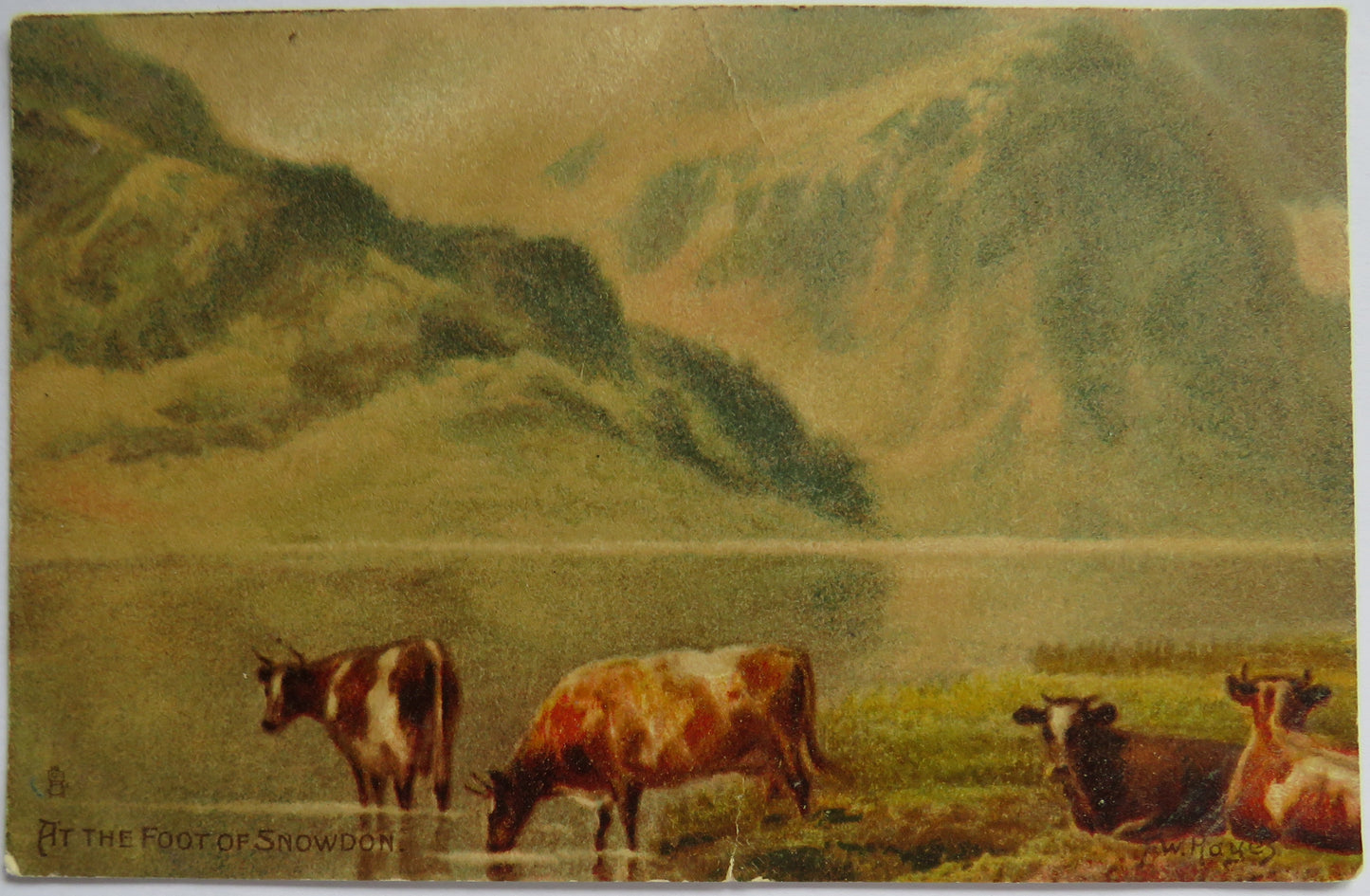 Vintage Postcard of at the Foot of Snowdon