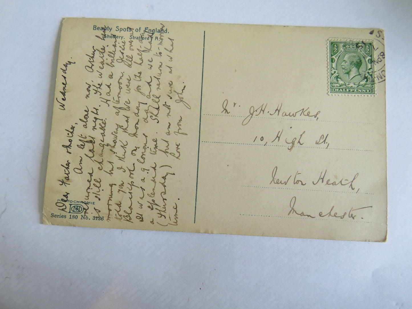 Vintage Postcard Of Beauty Spots of England, Shottery Stratford