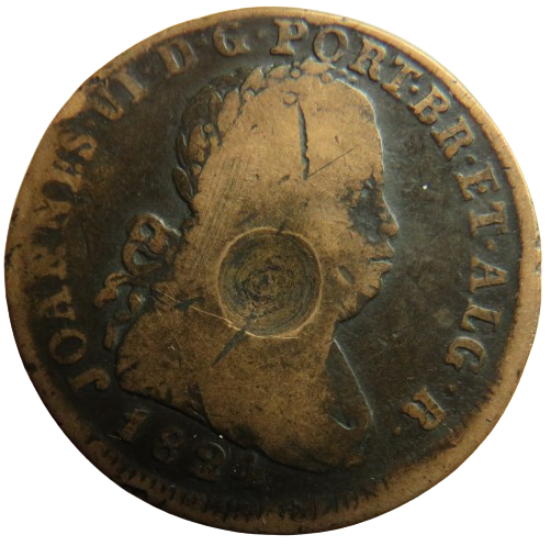 1824 Portugal 40 Reis Coin