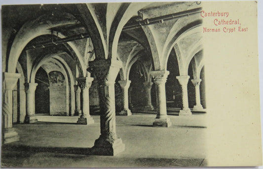 Vintage Postcard of Canterbury Cathedral, Norman Crypt East