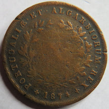 Load image into Gallery viewer, 1874 Portugal 10 Reis Coin
