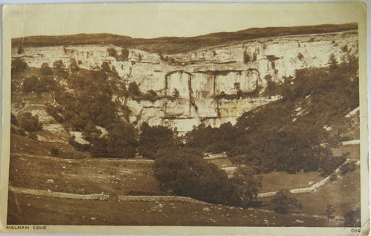 Vintage Postcard Of Malham Cove 1944