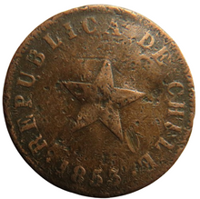 Load image into Gallery viewer, 1853 Chile One Centavo Coin
