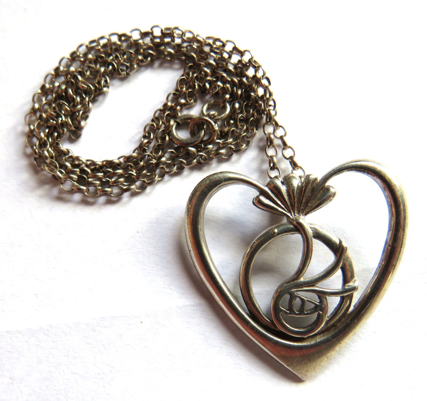 Ladies Sterling Silver Necklace & Pendant In The Mackintosh Style By Carrick Jewellery Company