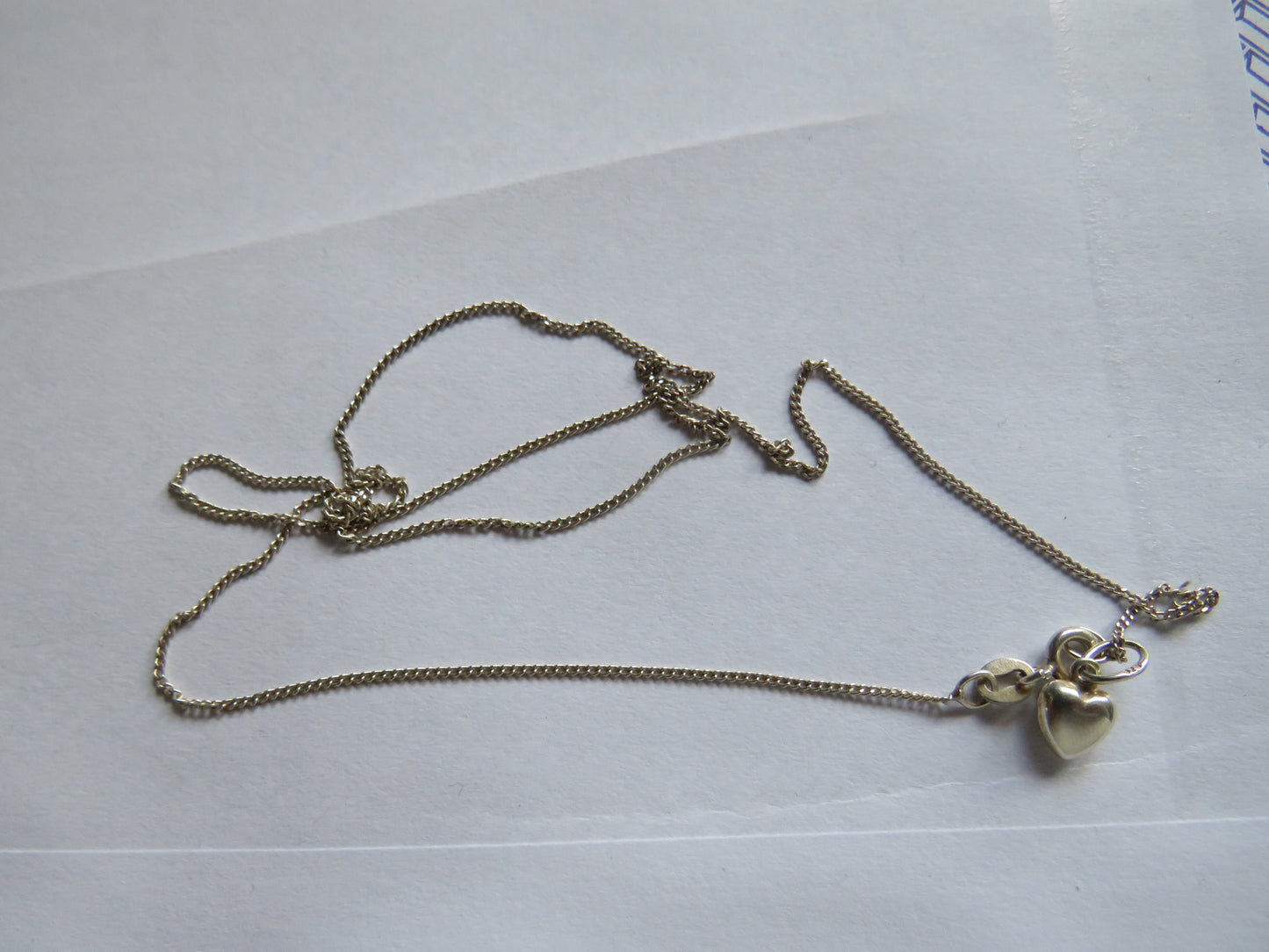 Ladies Sterling Silver Necklace & With Heart Pendant