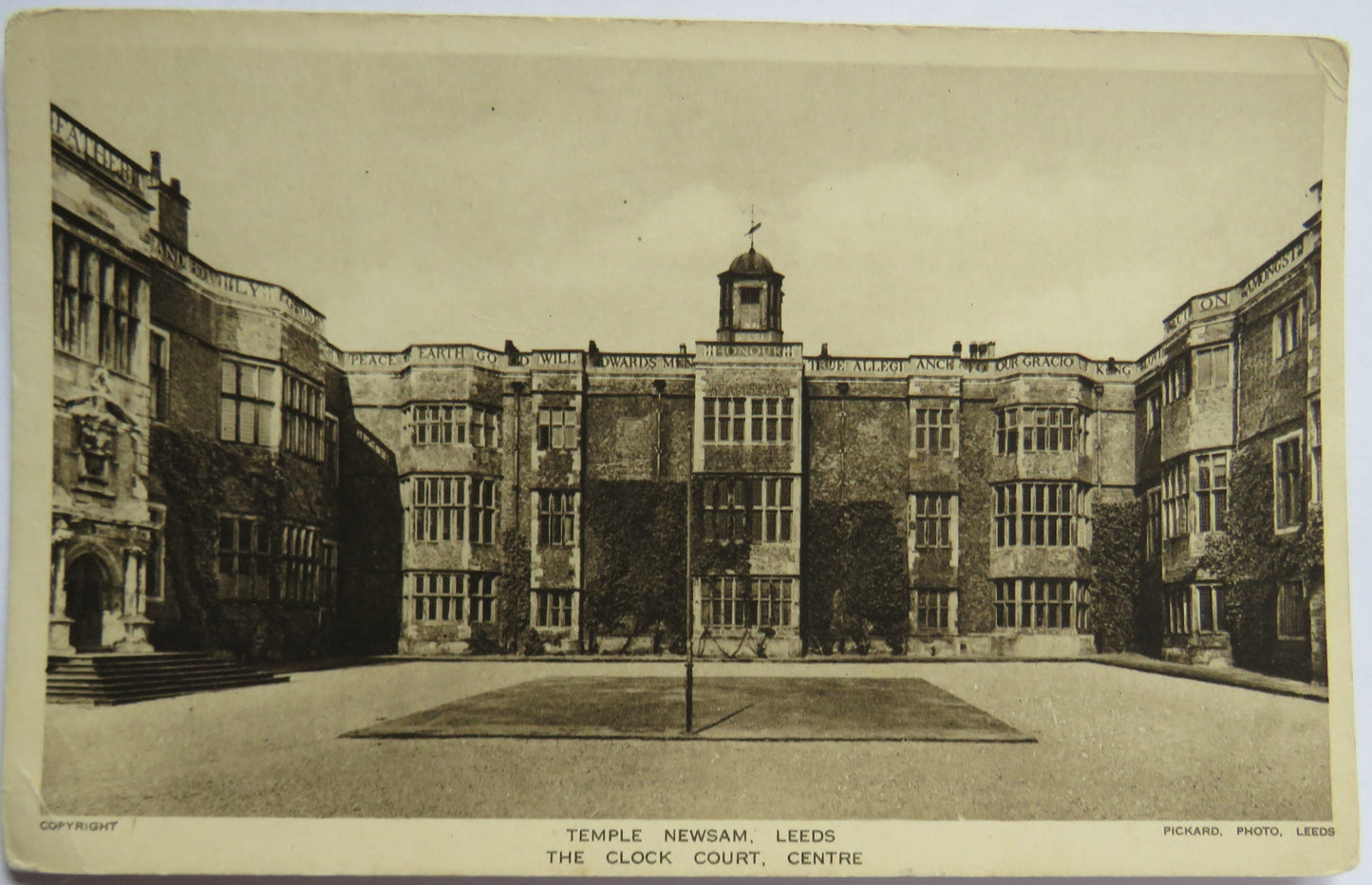 Vintage Postcard of Temple Newsam, Leeds, The Clock Court, Centre
