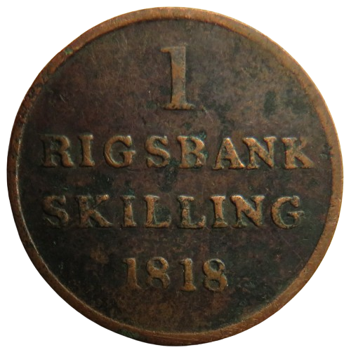 1818 Denmark Rigsbankskilling Coin