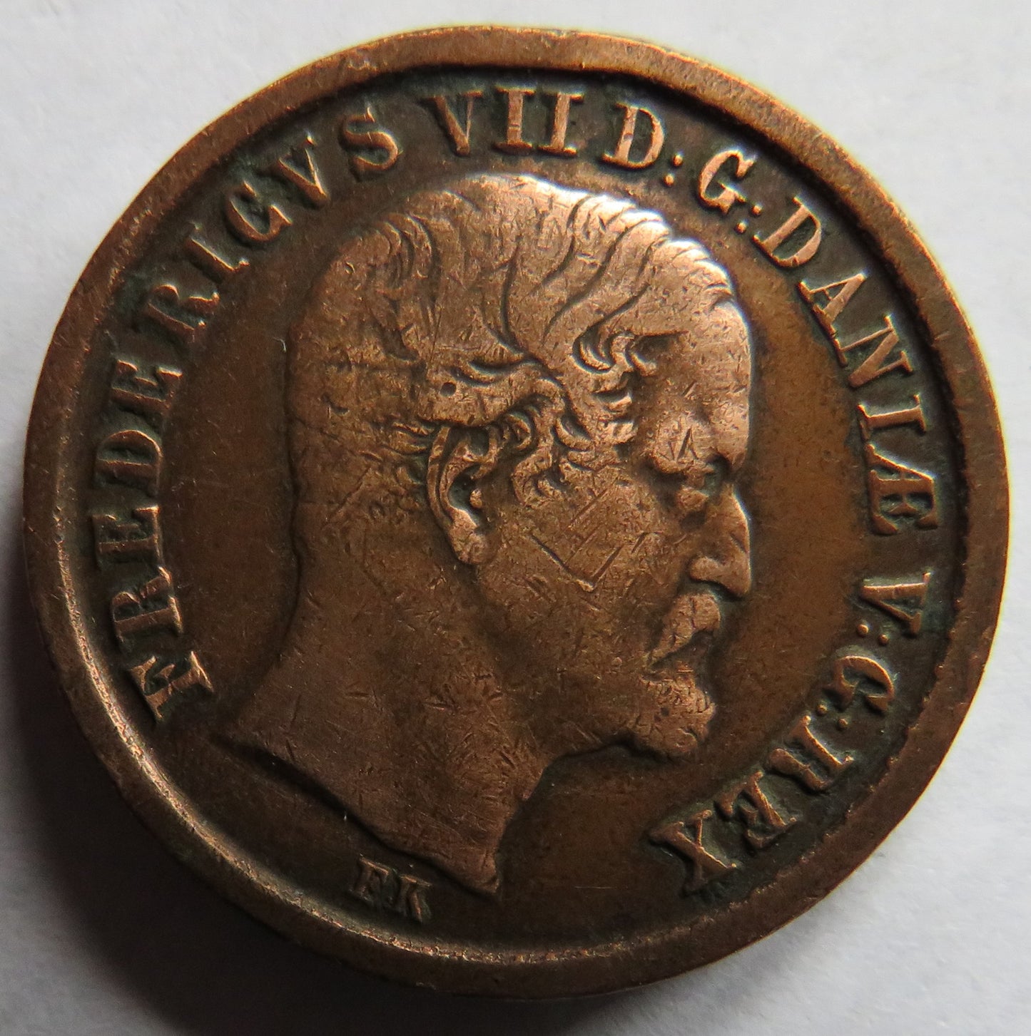 1853 Denmark One Rigsbankskilling Coin