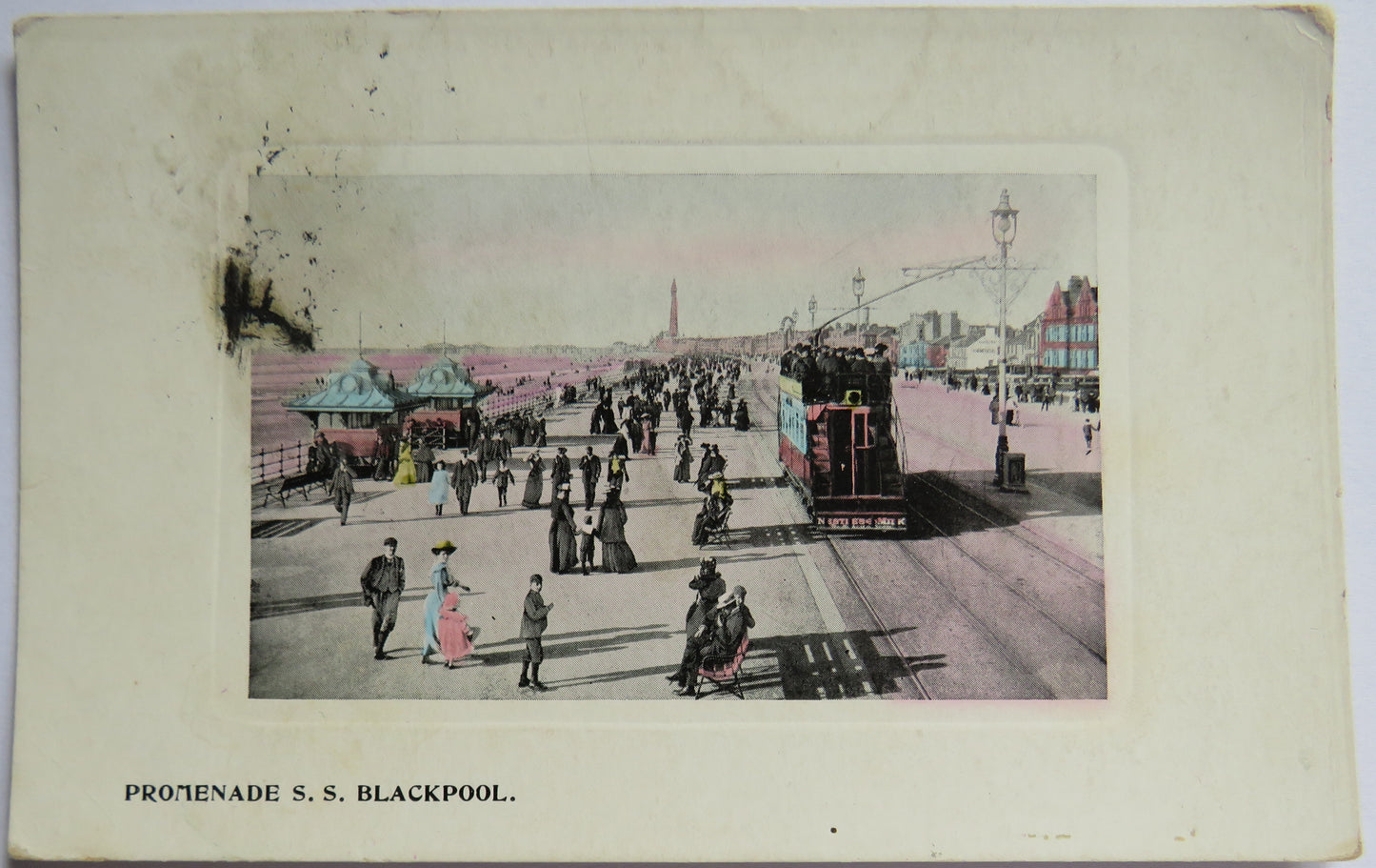 Vintage Postcard of Promenade S. S. Blackpool, 1909