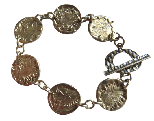 Ladies Sterling Silver Floral Design Bracelet
