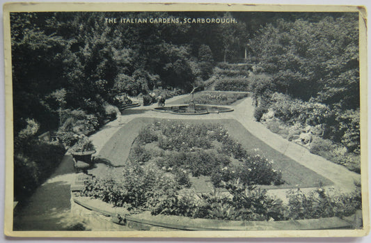 Vintage Postcard of The Italian Gardens, Scarborough, 1953