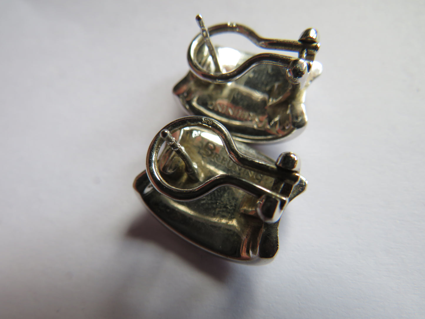 Stylish Pair of Ladies Sterling Silver Earrings By Breuning Nice Quality