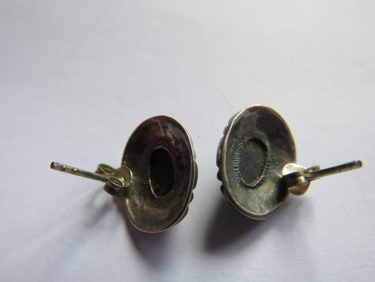 Vintage Sterling Silver & Black Stone Ladies Earrings