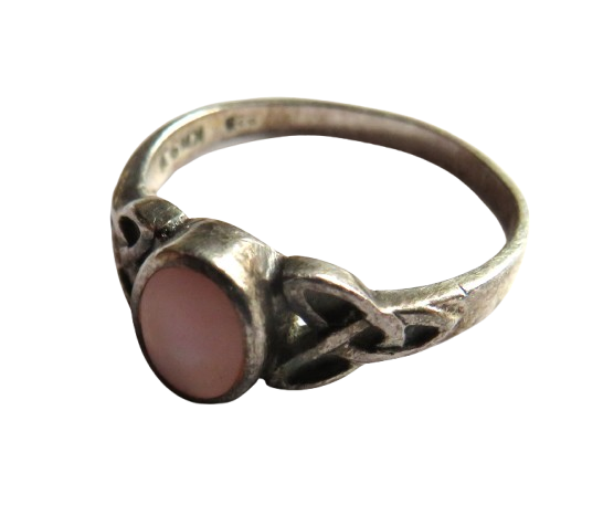 Ladies Sterling Silver & Pink Mother of Pearl Ring By Kit Heath UK Size L