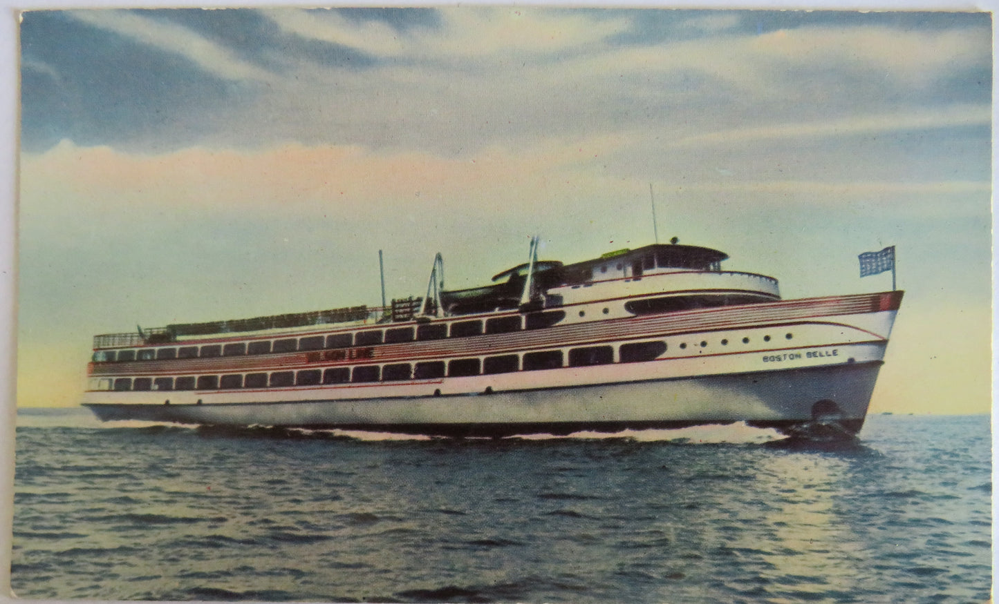 Vintage Postcard of A Typical Wilson Line Excursion Version Sailing From Boston