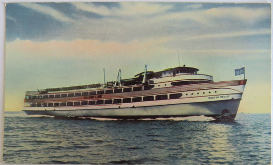 Vintage Postcard of A Typical Wilson Line Excursion Version Sailing From Boston