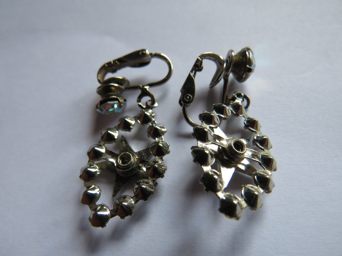 Vintage Ladies Order of The Eastern Star Clip-On Costume Earrings