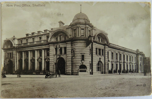 Vintage Postcard of New Post Office Sheffield 1913