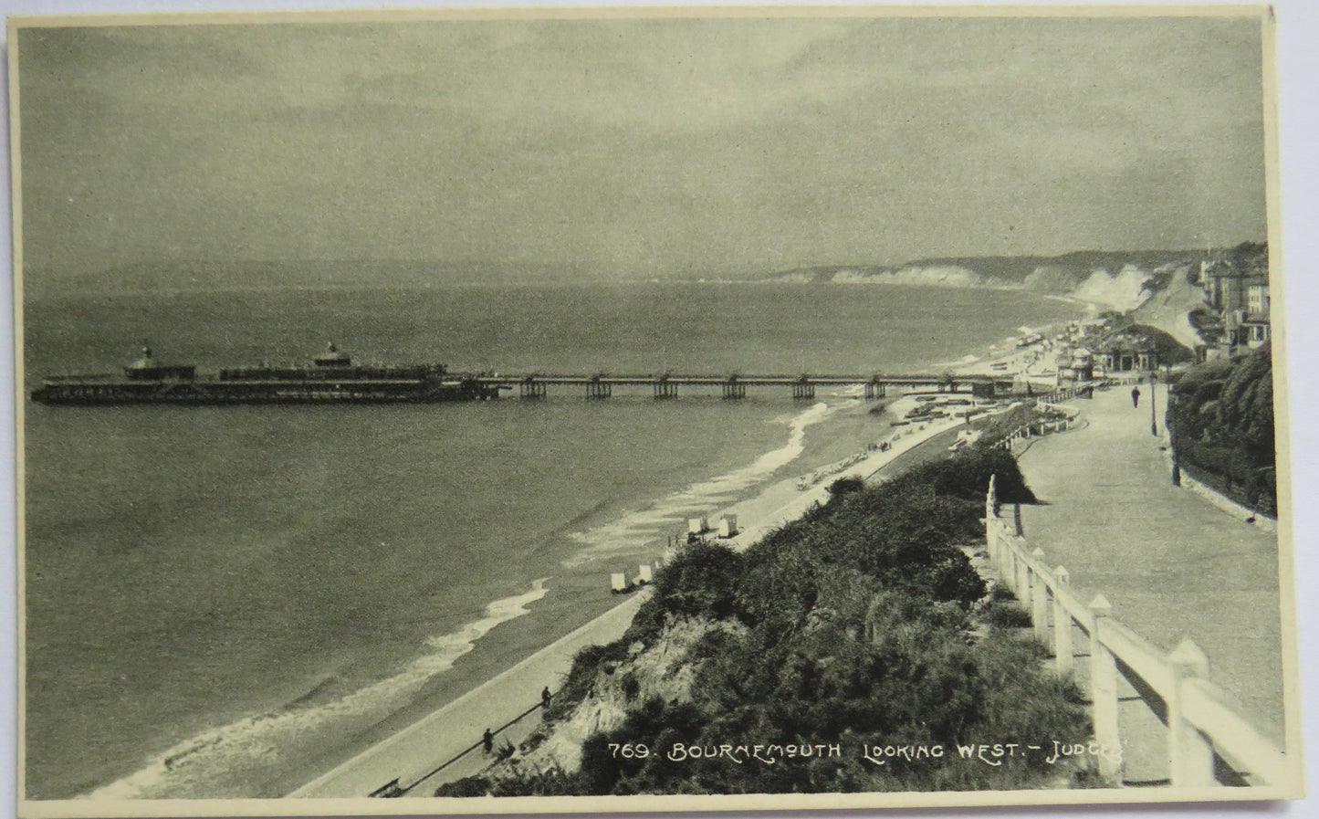 Vintage Postcard of Bournmouth Looking West