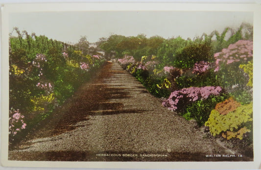 Vintage Postcard of Herbaceous Border, Sandringham