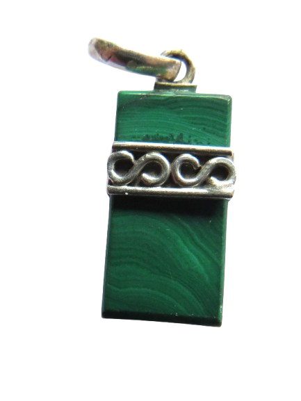 Vintage Silver & Malachite Pendant