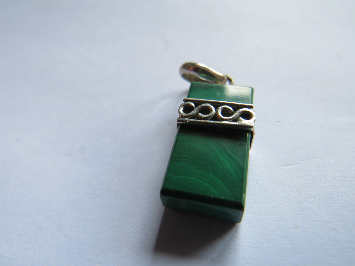 Vintage Silver & Malachite Pendant