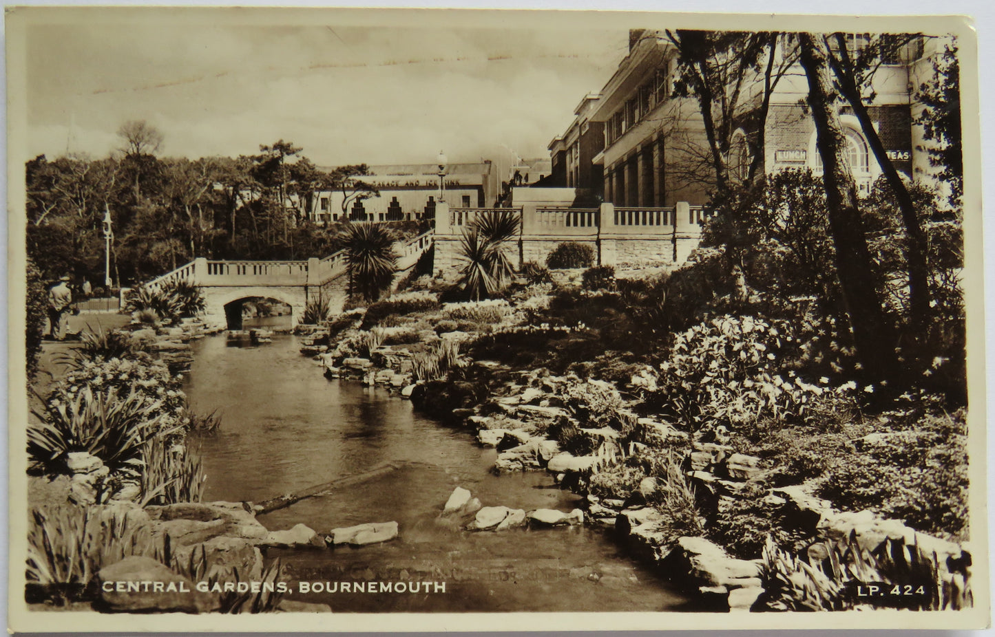 Vintage Postcard of Central Gardens, Bournemouth, 1950