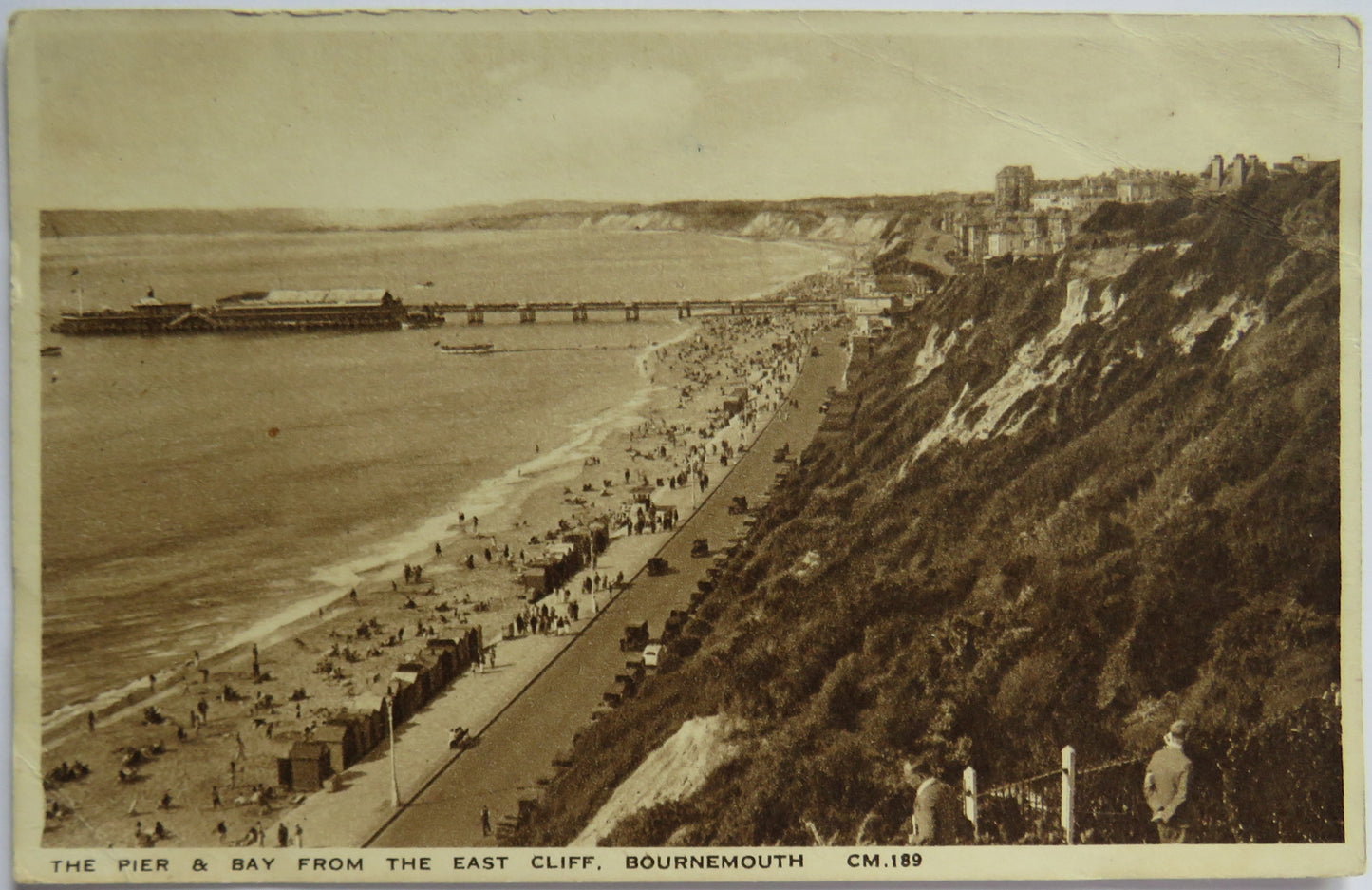 Vintage Postcard of The Pier & Bay from the East Cliff, Bournemouth
