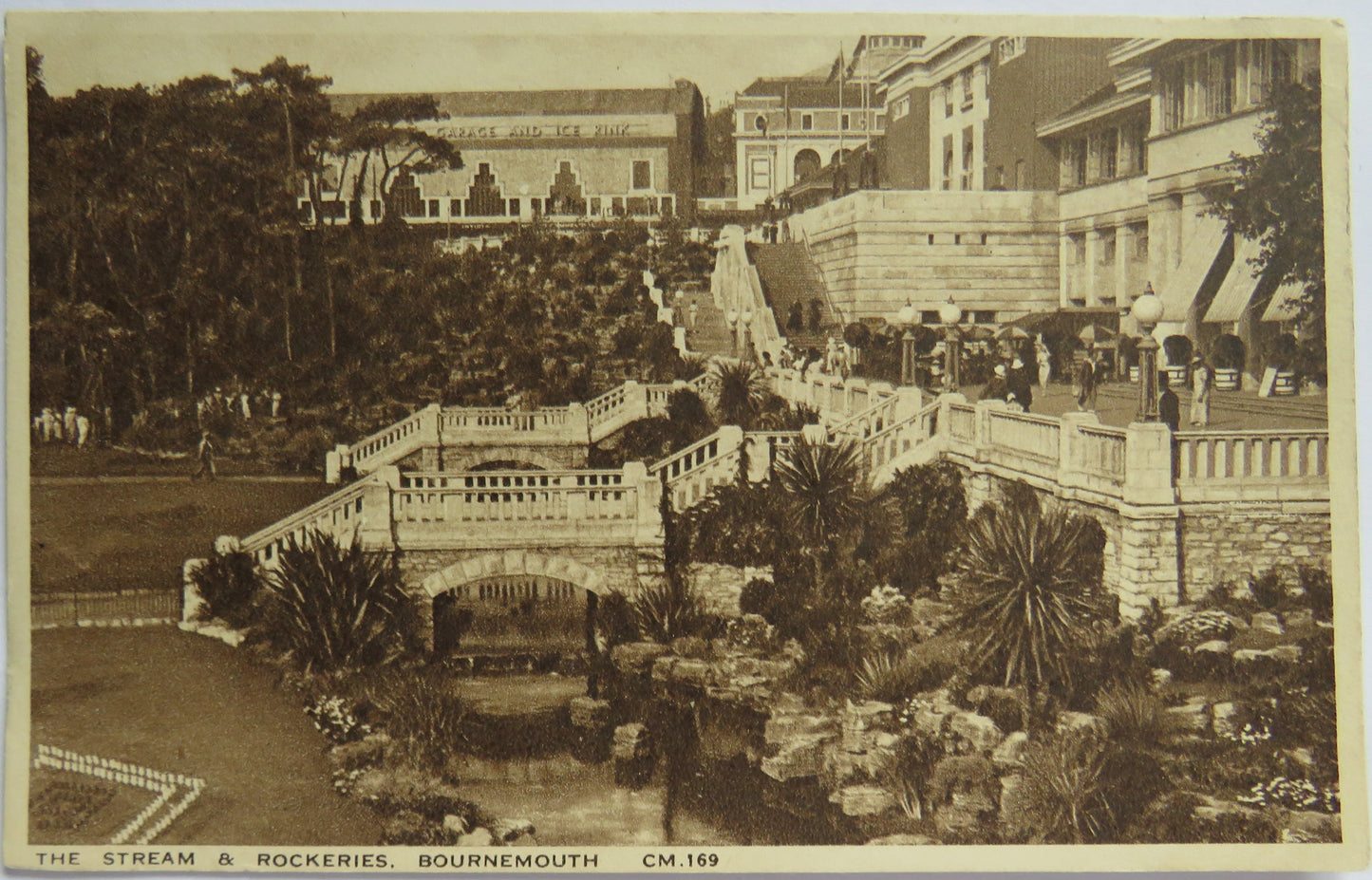 Vintage Postcard of The Stream & Rockeries, Bournemouth