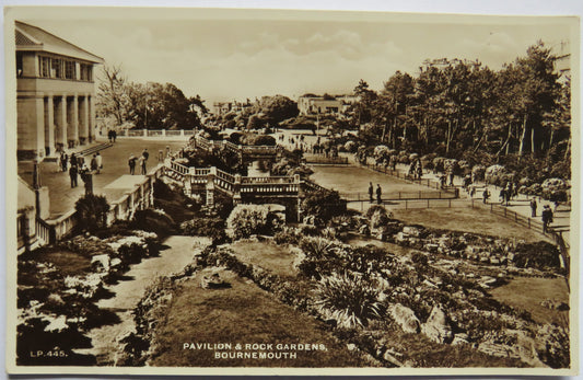Vintage Postcard of Pavilion & Rock Gardens, Bournemouth, 1950