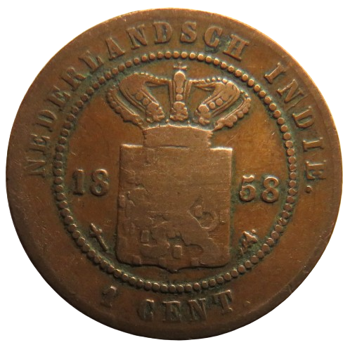 1858 Netherlands East Indies One Cent Coin