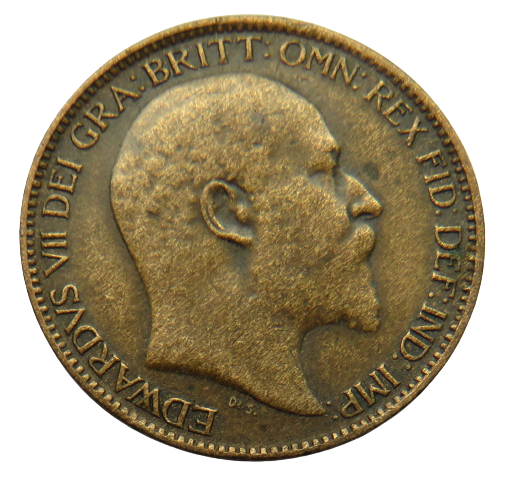 1909 King Edward VII Farthing Coin - Great Britain