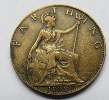 Load image into Gallery viewer, 1909 King Edward VII Farthing Coin - Great Britain
