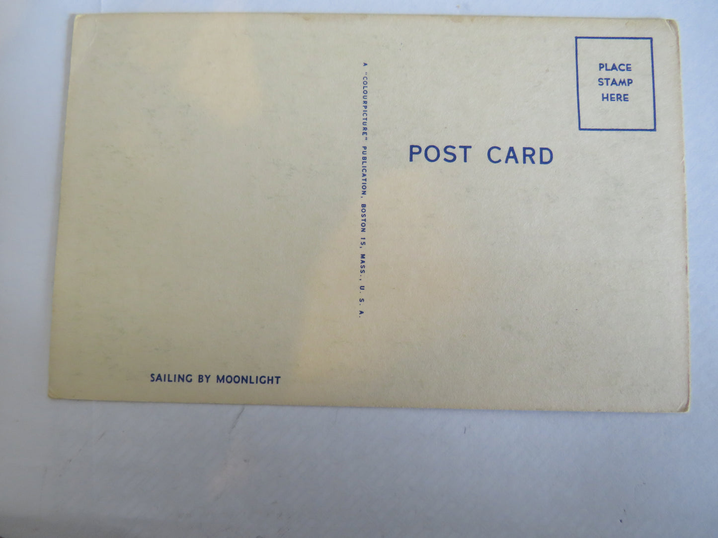 Vintage Postcard Of Sailing By Moonlight