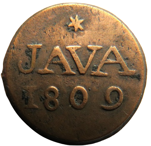 1809 Netherlands East Indies Java 1 Cent / Duit Coin