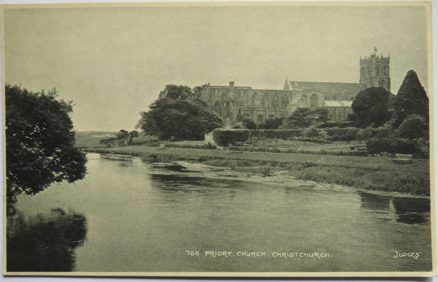 Vintage Postcard of Priory Church, Christchurch