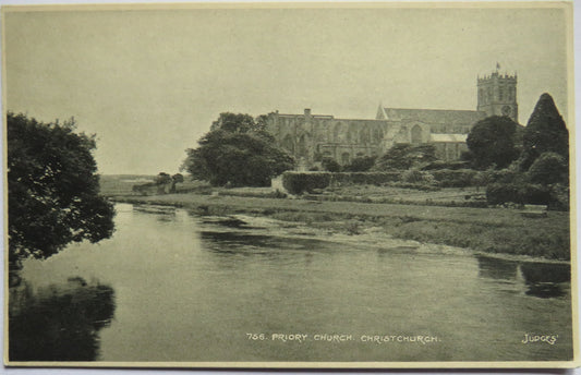 Vintage Postcard of Priory Church, Christchurch