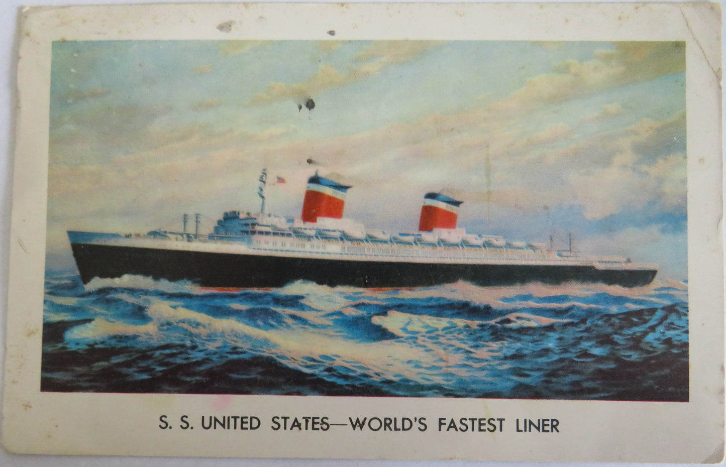 Vintage Postcard of S.S. United States World's Fastest Liner