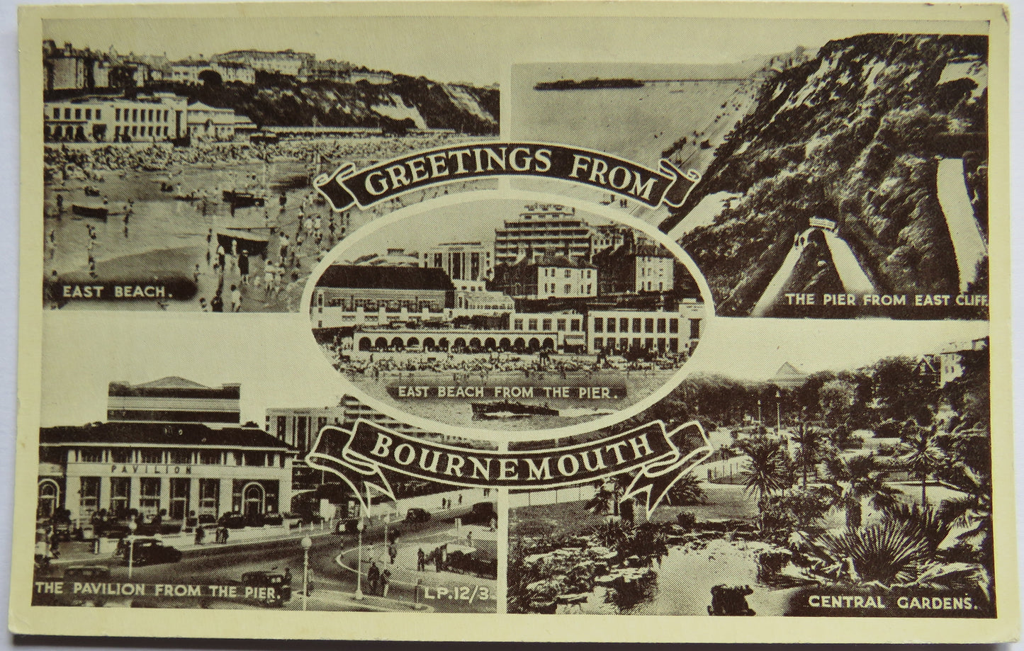 Vintage Multiview Postcard of Greetings from Bournemouth