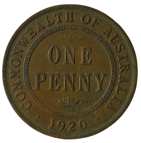 1920 King George V Australia One Penny Coin