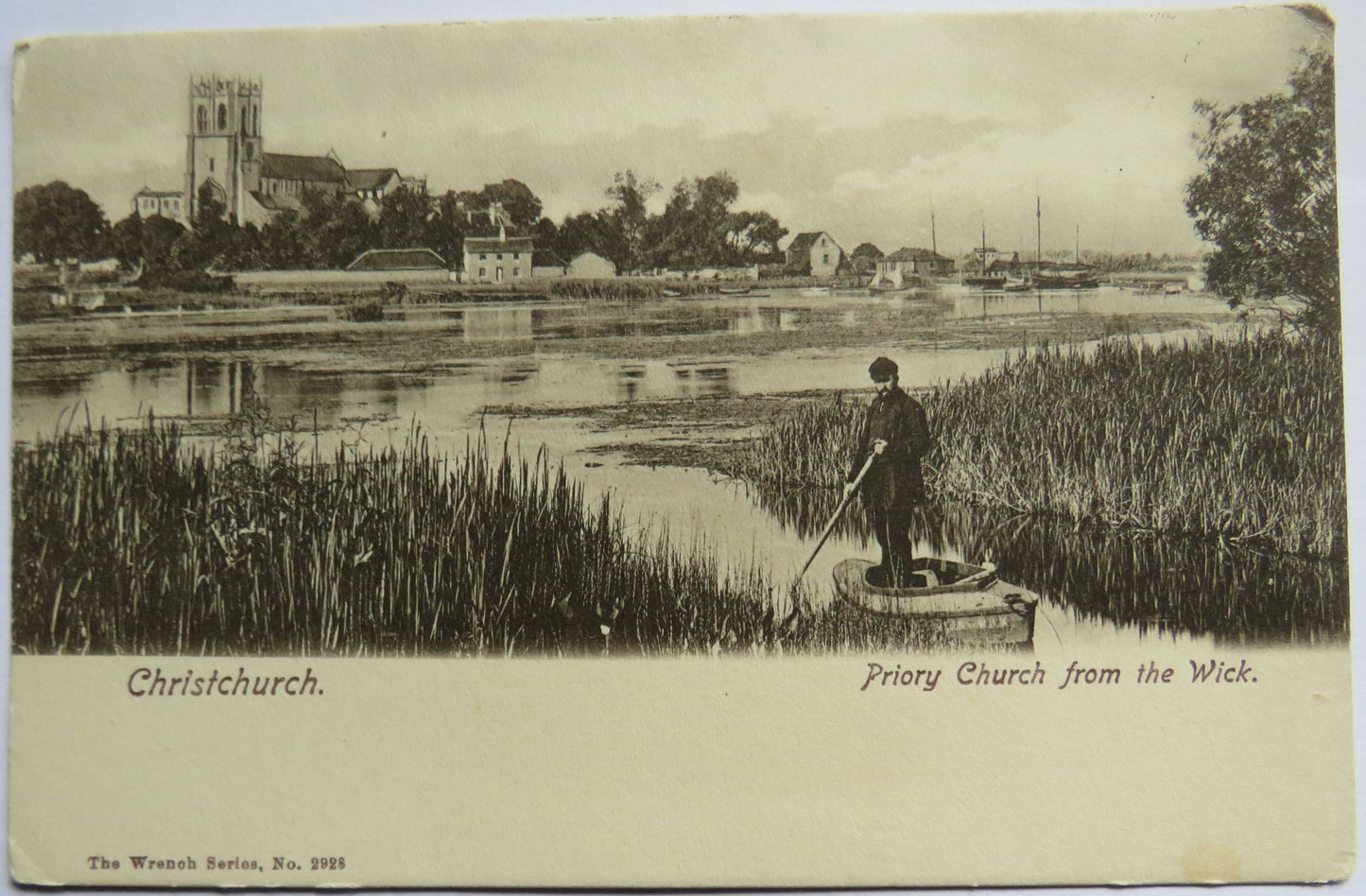 Vintage Postcard of Christchurch, Priory Church from the Wick
