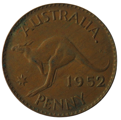 1952 King George VI Australia One Penny Coin